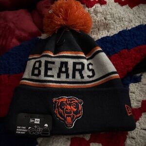 New Era Navy and Orange Chicago Bears Knit Beanie with  Bears Embroidered Logo